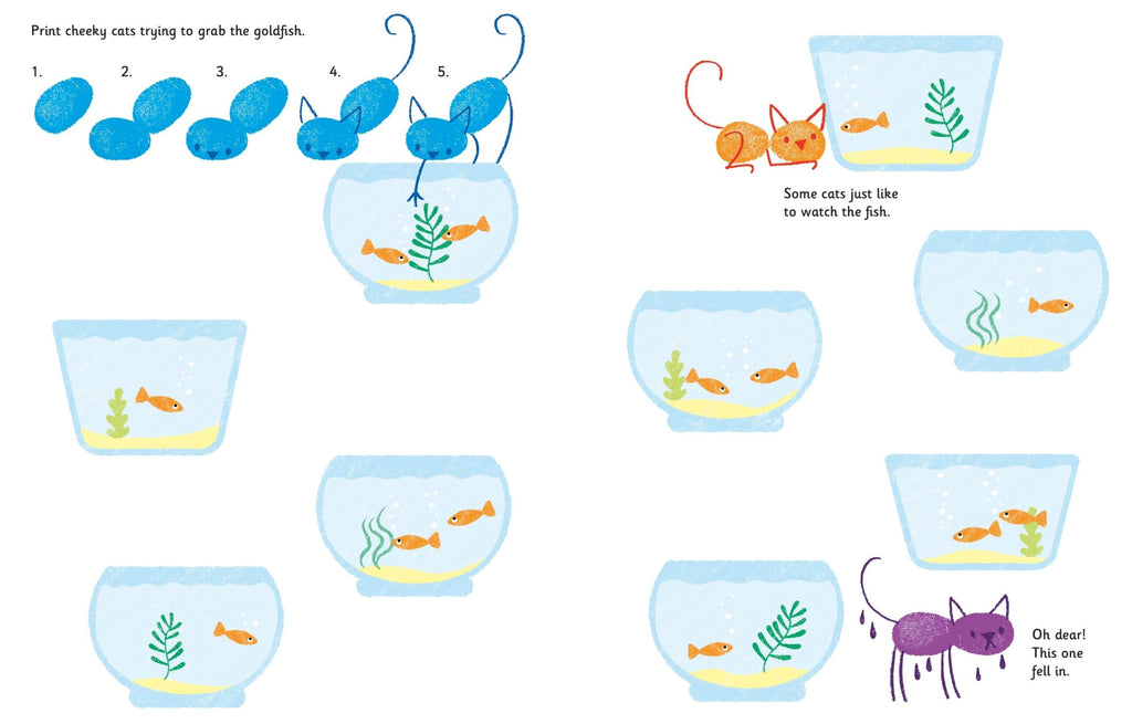 Usborne – Fingerprint Activities Cats and Dogs – Carte pentru copii 6+ ani – carte pentru copii Usborne, detalii conținut