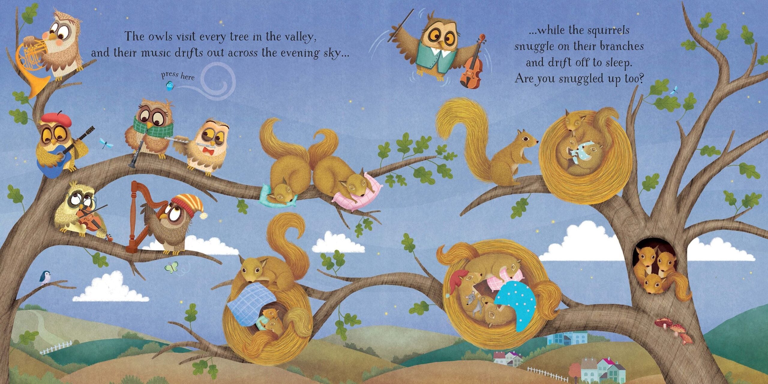 Usborne – Baby's Bedtime Music Book – Carte pentru copii 0+ luni – carte pentru copii Usborne, pagini interior ilustrate