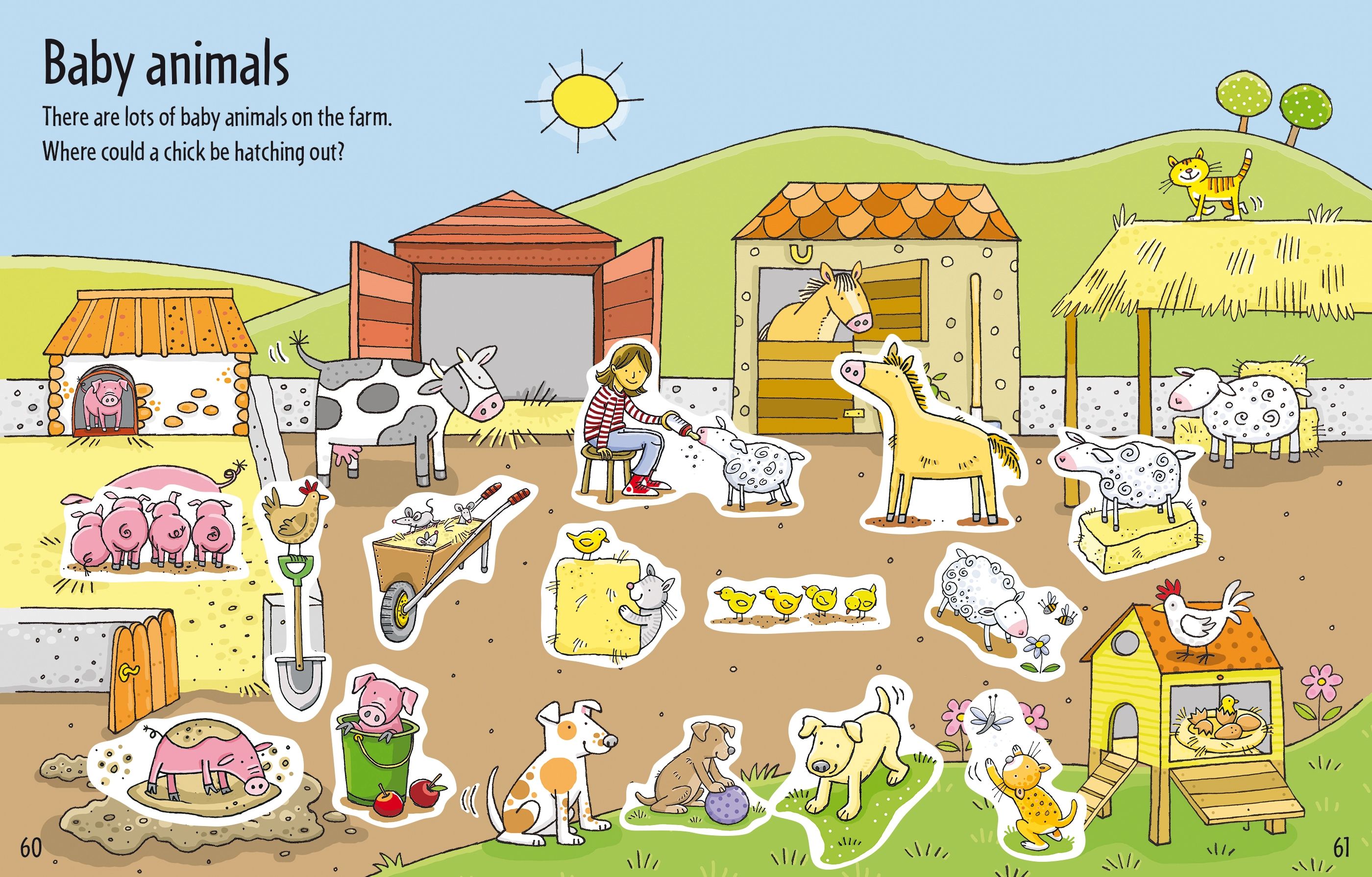 Usborne – Big Sticker Book of Animals – Carte cu stickere pentru copii 3+ ani – carte pentru copii Usborne, preview pagini