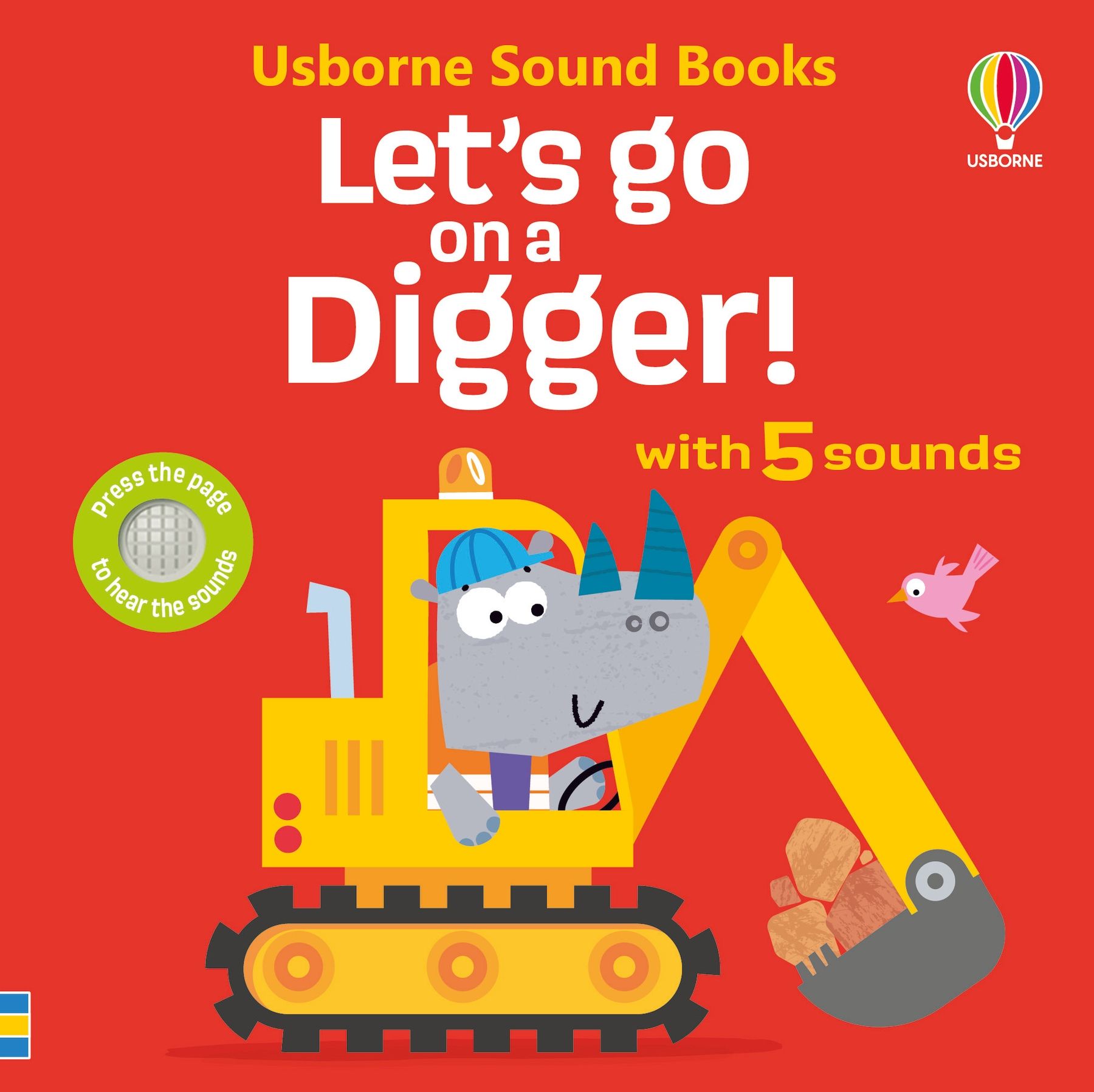 Usborne – Let's go on a Digger – Carte cu sunete pentru copii 12+ luni – carte pentru copii Usborne, copertă