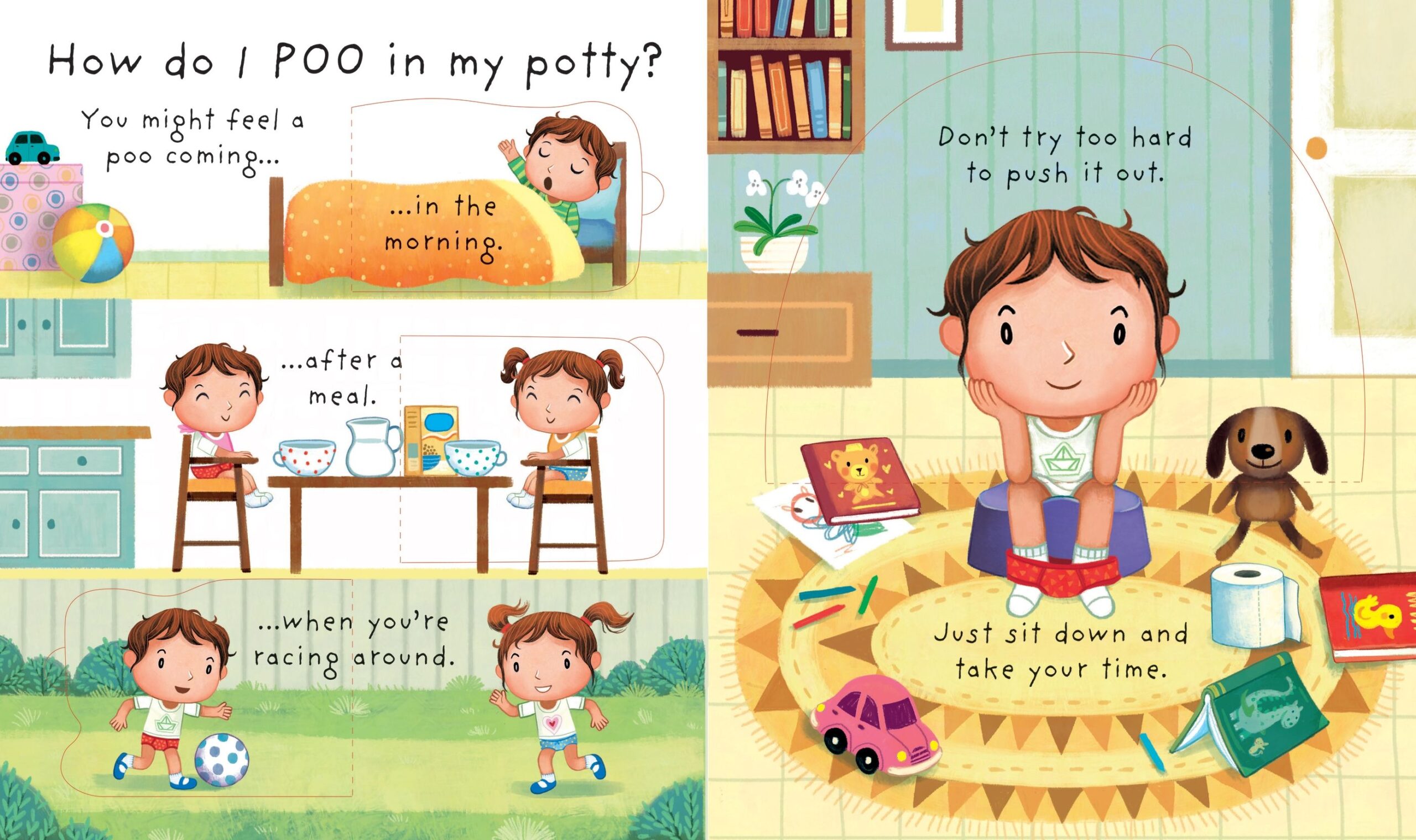 Usborne – Very First Questions and Answers Why do we need a potty? – Carte pentru copii 2+ ani – carte pentru copii Usborne, detalii conținut