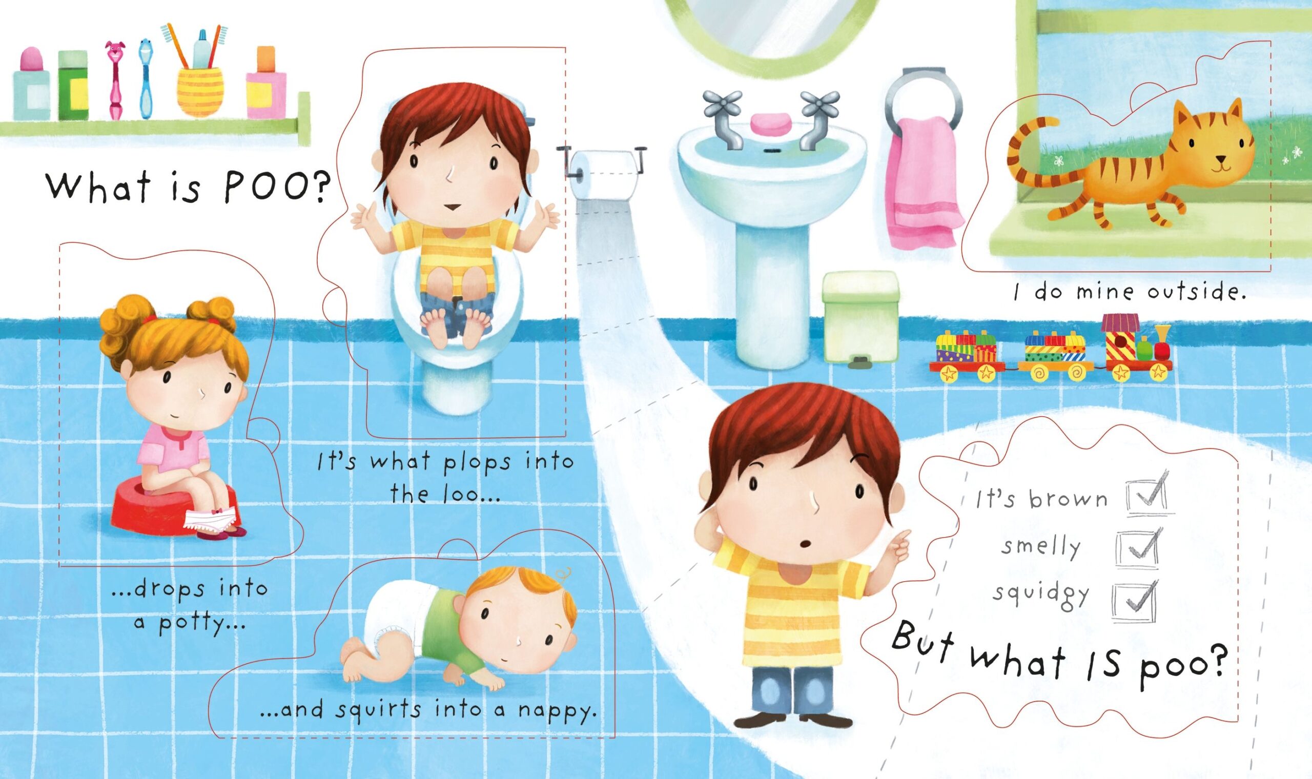 Usborne – Very First Questions and Answers What is poo? – Carte pentru copii 3+ ani – carte pentru copii Usborne, pagini interior ilustrate