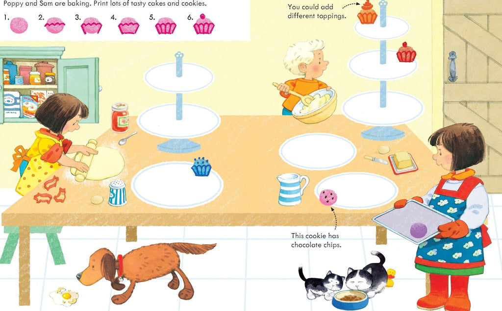 Usborne – Poppy and Sam's Fingerprint Activities – Carte pentru copii 3+ ani – carte pentru copii Usborne, pagini interior ilustrate