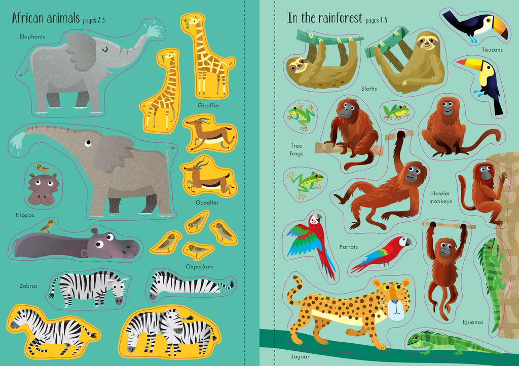 Usborne – Little First Stickers Animals – Carte cu stickere pentru copii 3+ ani – carte pentru copii Usborne, preview pagini