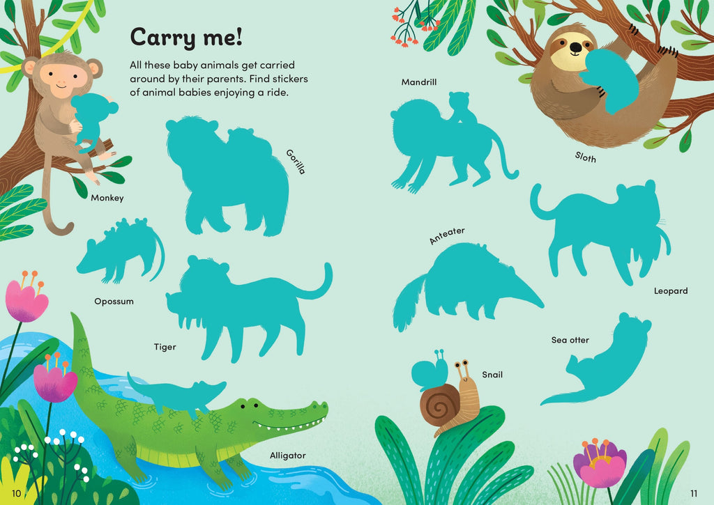 Usborne – Little First Stickers Baby Animals – Carte cu stickere pentru copii 3+ ani – carte pentru copii Usborne, preview pagini