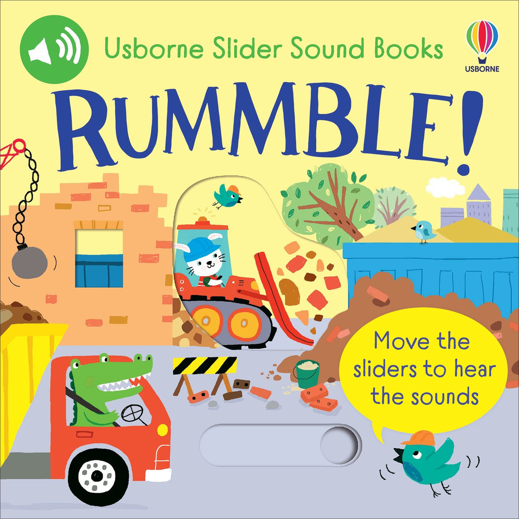 Usborne – Slider Sound Books: Rummble! – Carte cu sunete pentru copii 6+ luni – carte pentru copii Usborne, pagini interior ilustrate