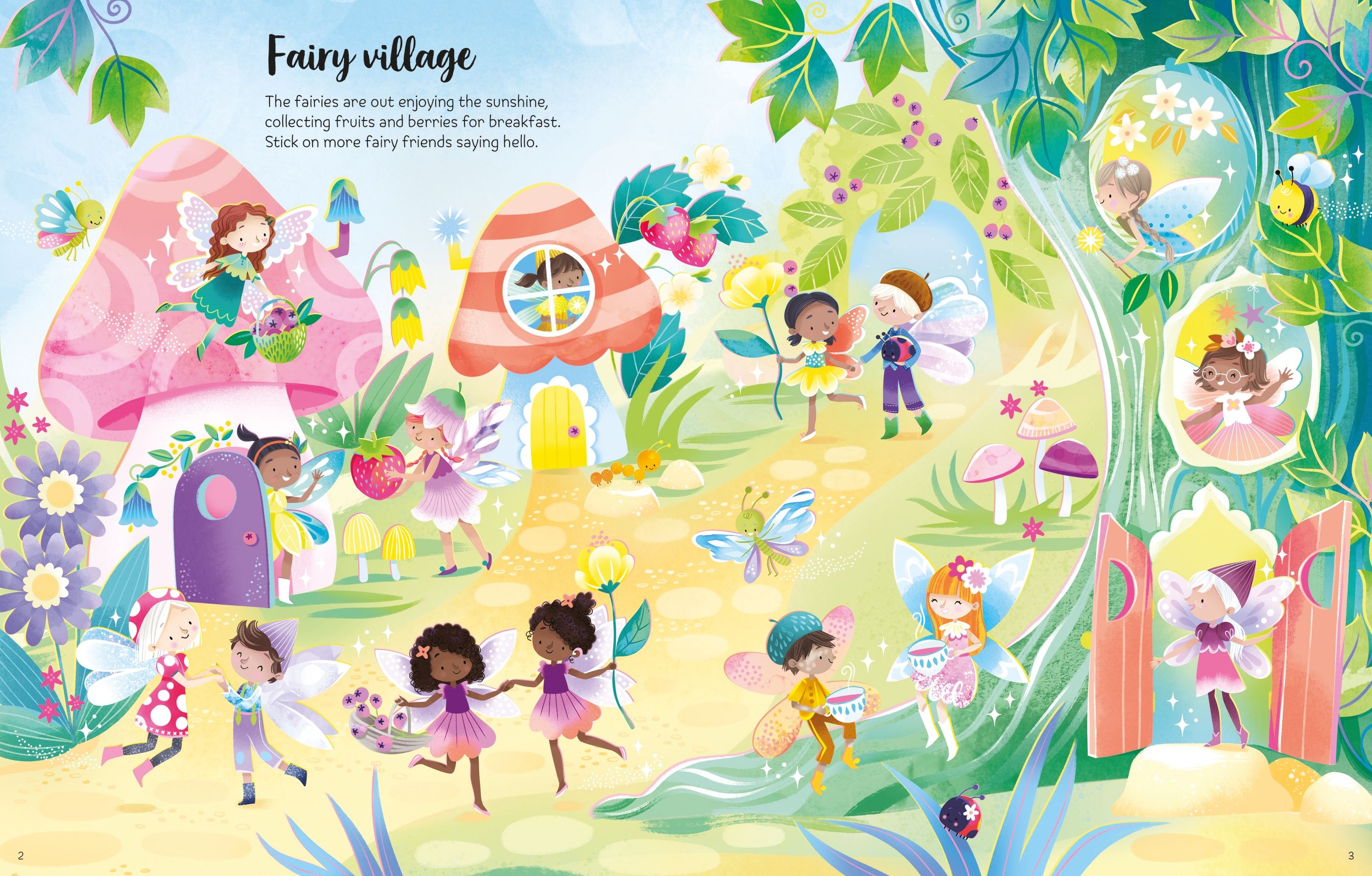 Usborne – First Sticker Book Sparkly Fairies – Carte cu stickere pentru copii 3+ ani – carte pentru copii Usborne, detalii conținut cu abțibilduri