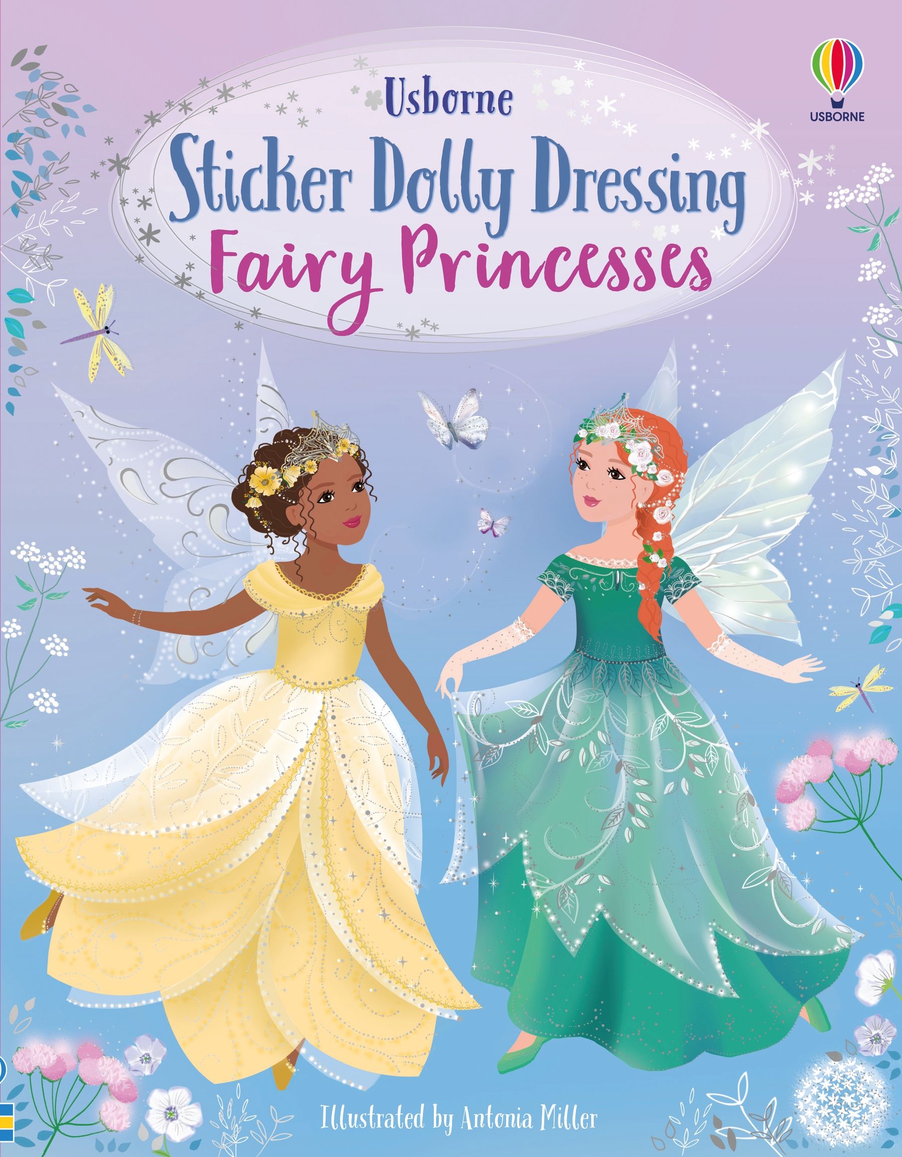 Usborne – Sticker Dolly Dressing Fairy Princesses – Carte cu stickere pentru copii 5+ ani – carte pentru copii Usborne, copertă