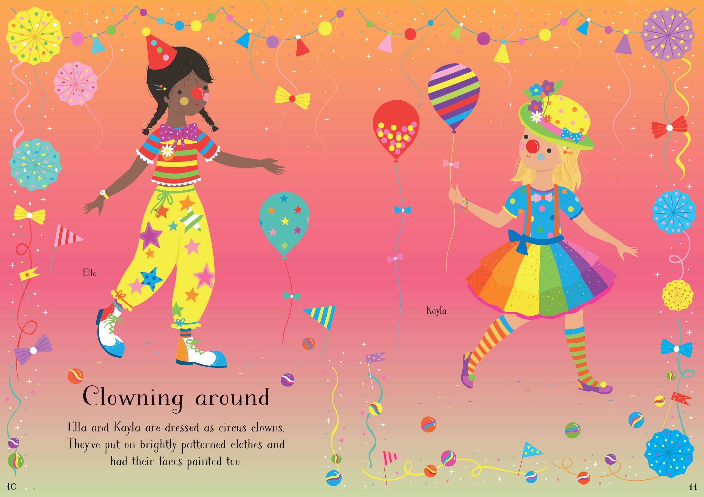Usborne – Little Sticker Dolly Dressing Carnival – Carte cu stickere pentru copii 4+ ani – carte pentru copii Usborne, preview pagini