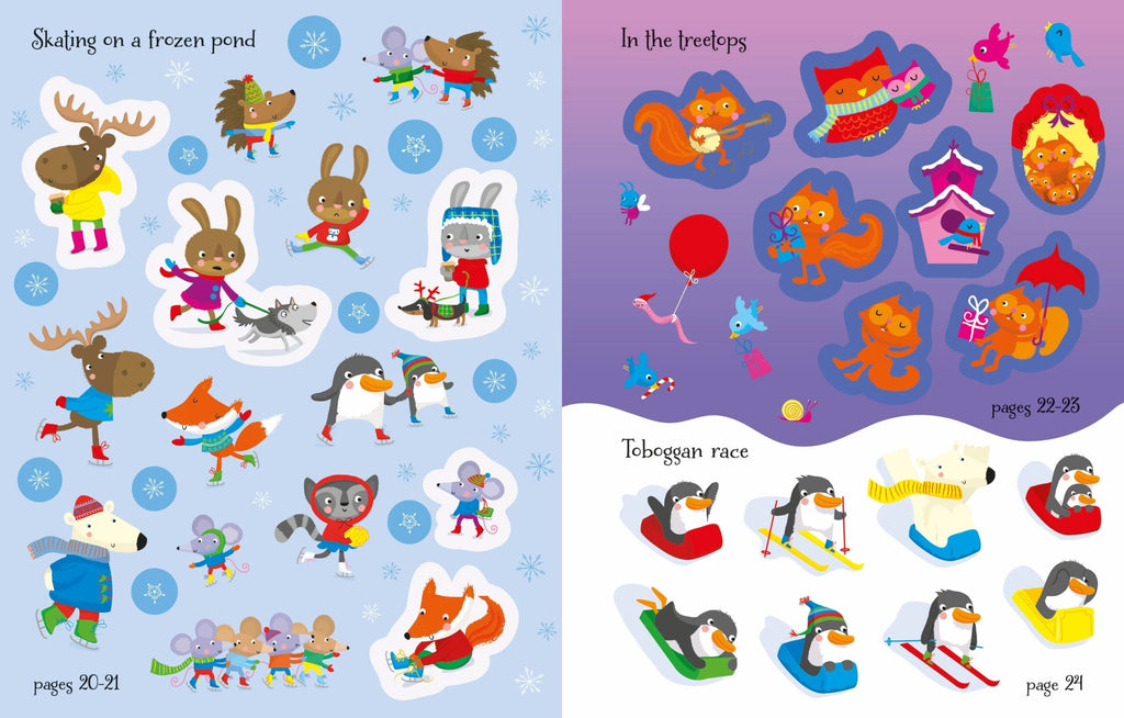 Usborne – Winter Wonderland Sticker Book – Carte cu stickere pentru copii 5+ ani – carte pentru copii Usborne, preview pagini