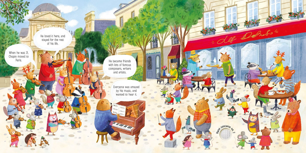 Usborne – The Animal Orchestra Plays Chopin – Carte pentru copii 12+ luni – carte pentru copii Usborne, preview pagini