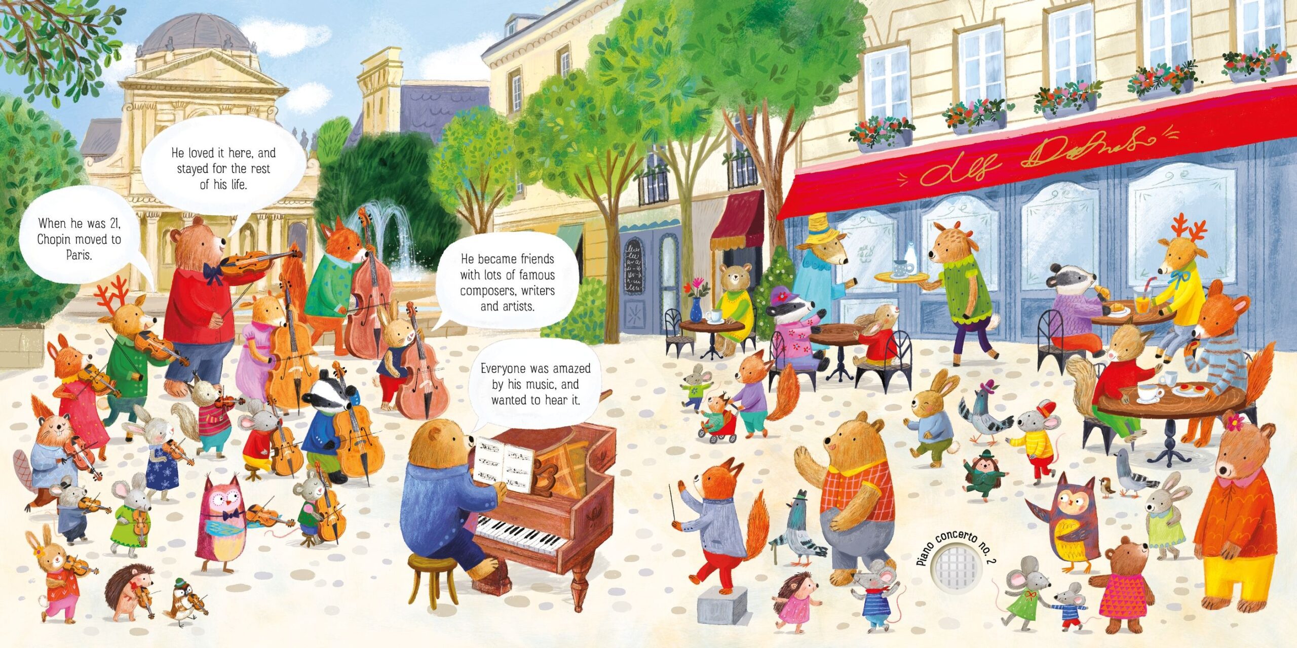 Usborne – The Animal Orchestra Plays Chopin – Carte pentru copii 12+ luni – carte pentru copii Usborne, preview pagini