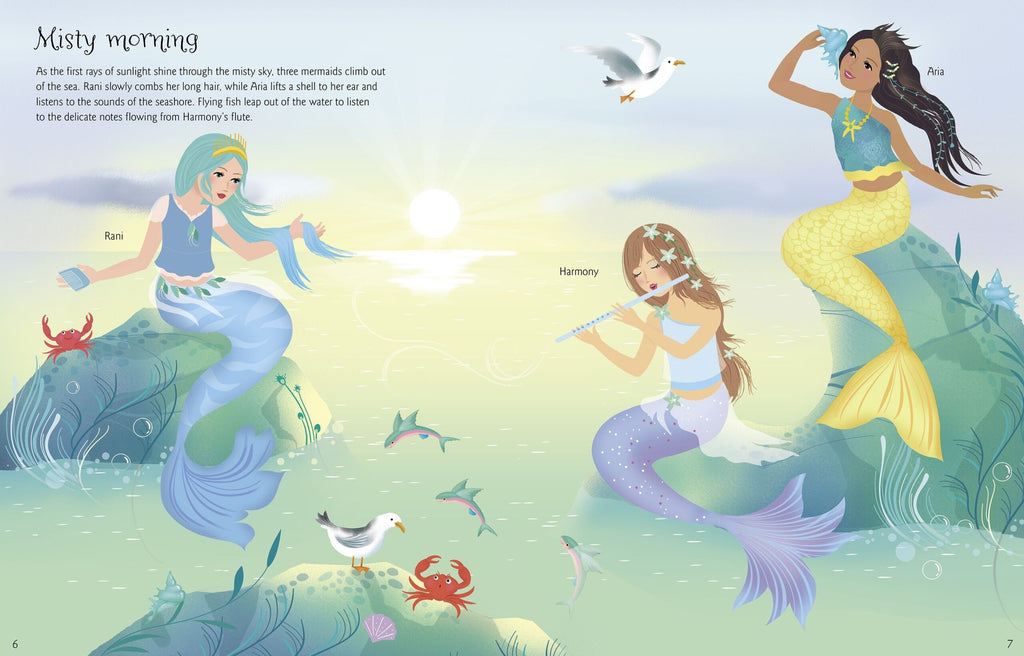 Usborne – Sticker Dolly Dressing Mermaids – Carte cu stickere pentru copii 5+ ani – carte pentru copii Usborne, preview pagini