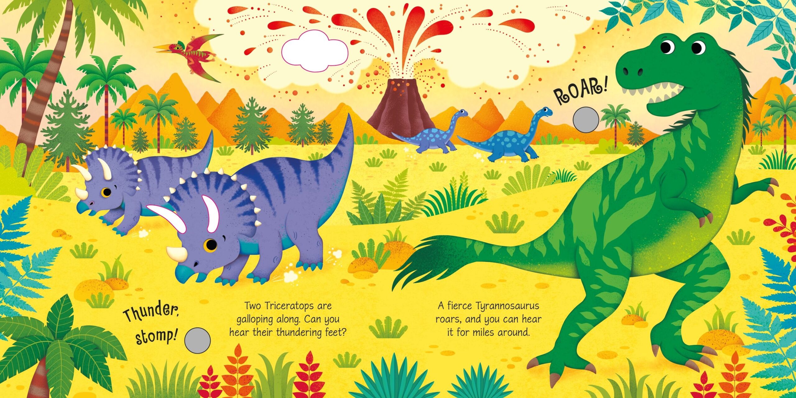Usborne – Dinosaur Sounds – Carte cu sunete pentru copii 3+ ani – carte pentru copii Usborne, detalii conținut cu sunete