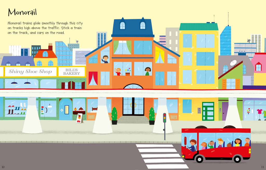 Usborne – First Sticker Book Trains – Carte cu stickere pentru copii 3+ ani – carte pentru copii Usborne, pagini interior ilustrate