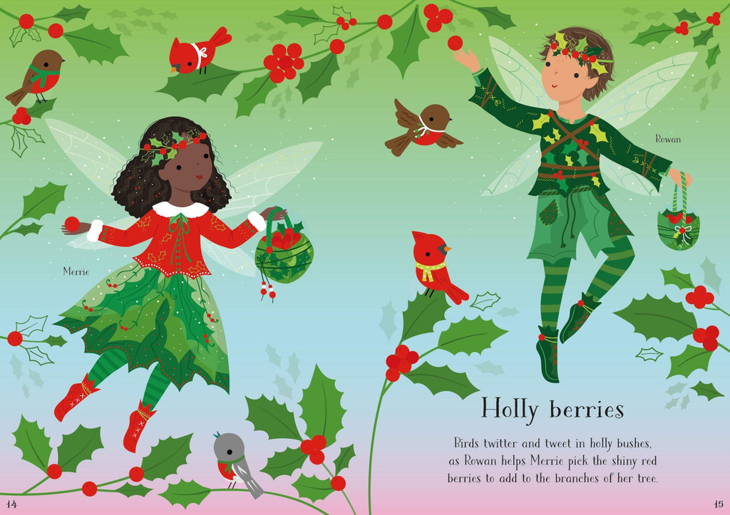 Usborne – Little Sticker Dolly Dressing Christmas Fairy – Carte cu stickere pentru copii 4+ ani – carte pentru copii Usborne, preview pagini