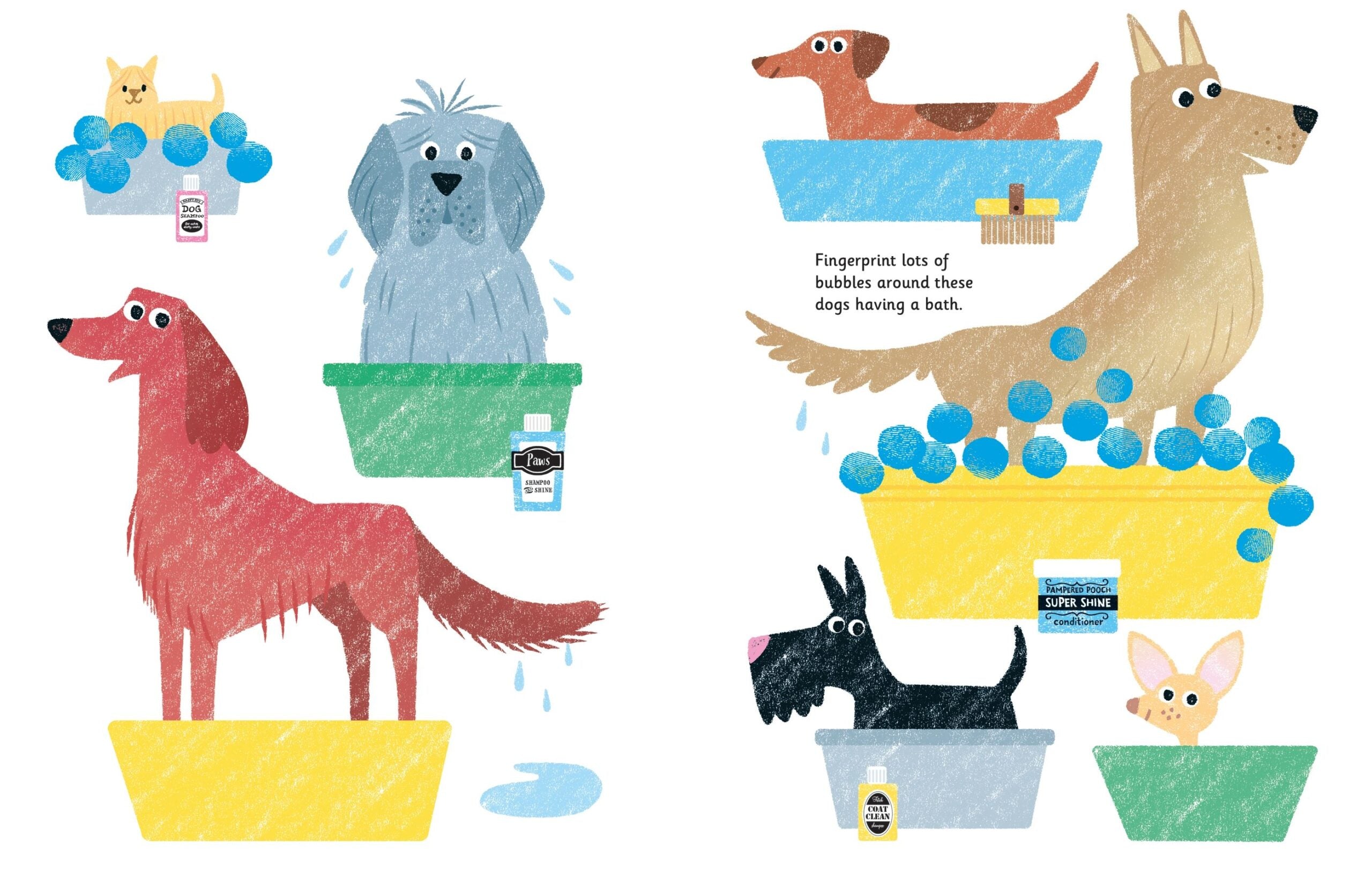 Usborne – Fingerprint Activities Cats and Dogs – Carte pentru copii 6+ ani – carte pentru copii Usborne, preview pagini