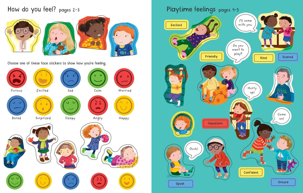 Usborne – First Sticker Book Feelings – Carte cu stickere pentru copii 3+ ani – carte pentru copii Usborne, preview pagini