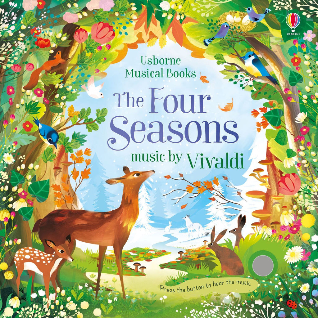Coperta cărții „The Four Seasons” – carte muzicală Usborne pentru copii 3+ ani