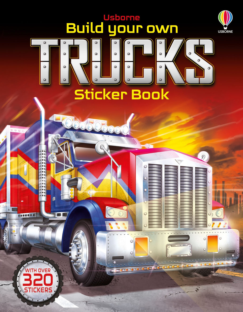 Usborne – Build Your Own Trucks Sticker Book – Carte cu stickere pentru copii 4+ ani – carte pentru copii Usborne, copertă