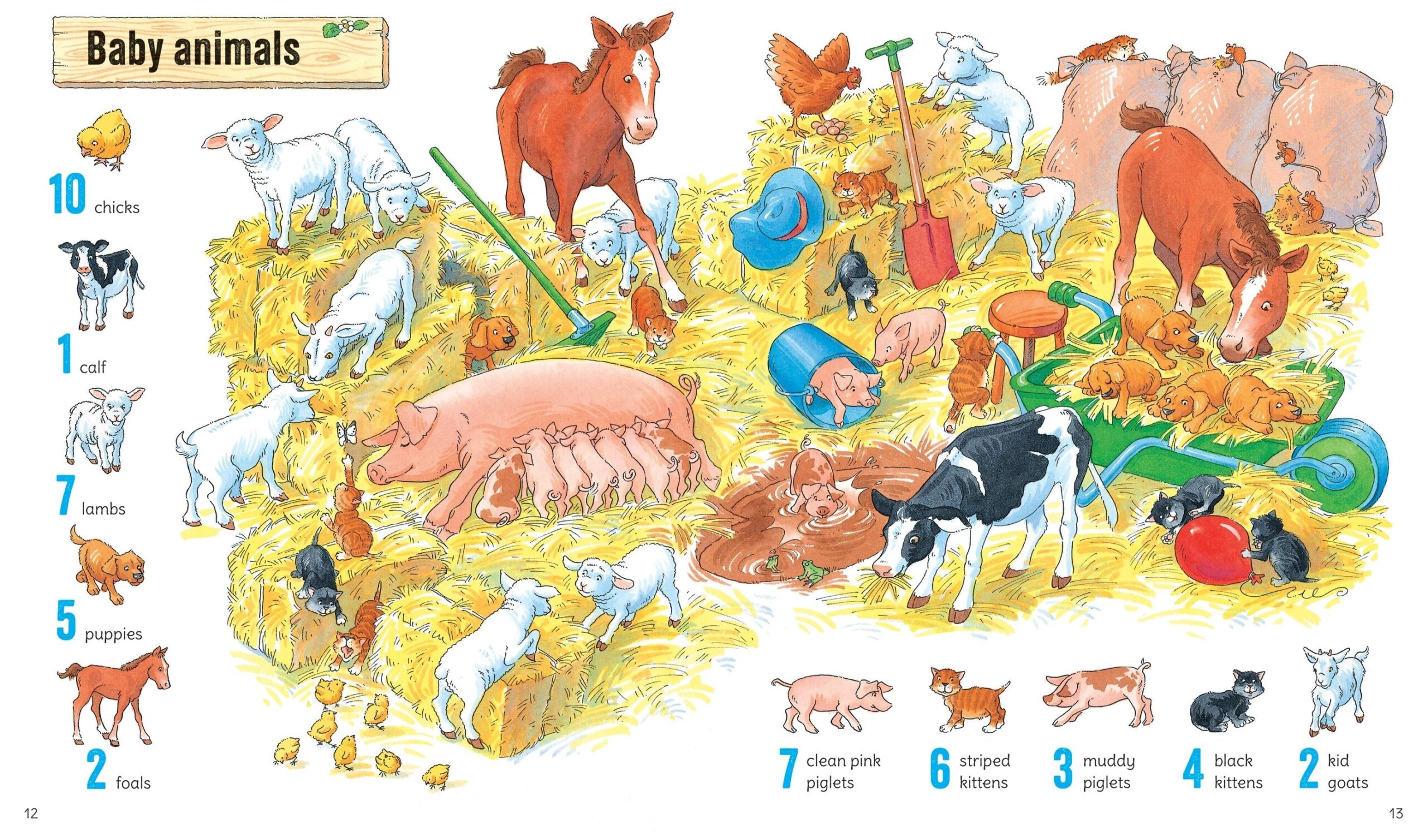 Usborne – 1001 Things to Spot on the Farm – Carte de activități pentru copii 5+ ani – carte pentru copii Usborne, preview pagini
