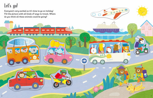 Usborne – First Sticker Book Holiday – Carte cu stickere pentru copii 3+ ani – carte pentru copii Usborne, pagini interior ilustrate