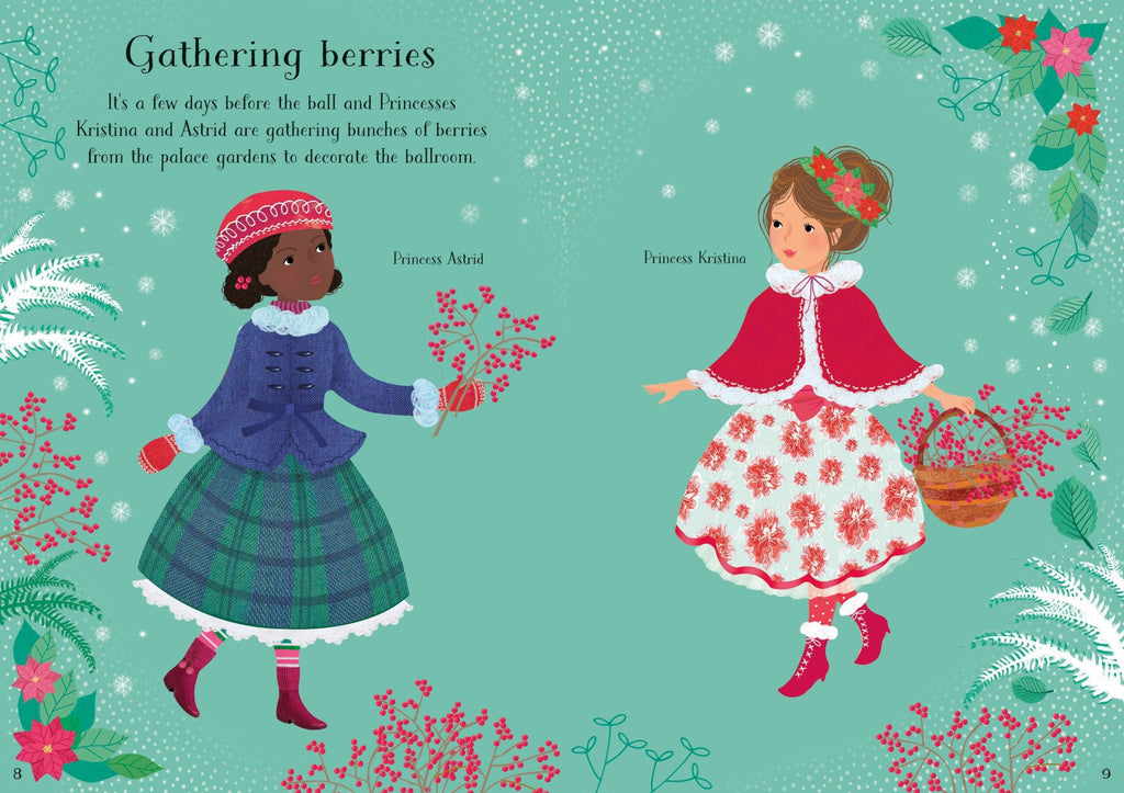 Usborne – Little Sticker Dolly Dressing Snow Princess – Carte cu stickere pentru copii 4+ ani – carte pentru copii Usborne, preview pagini