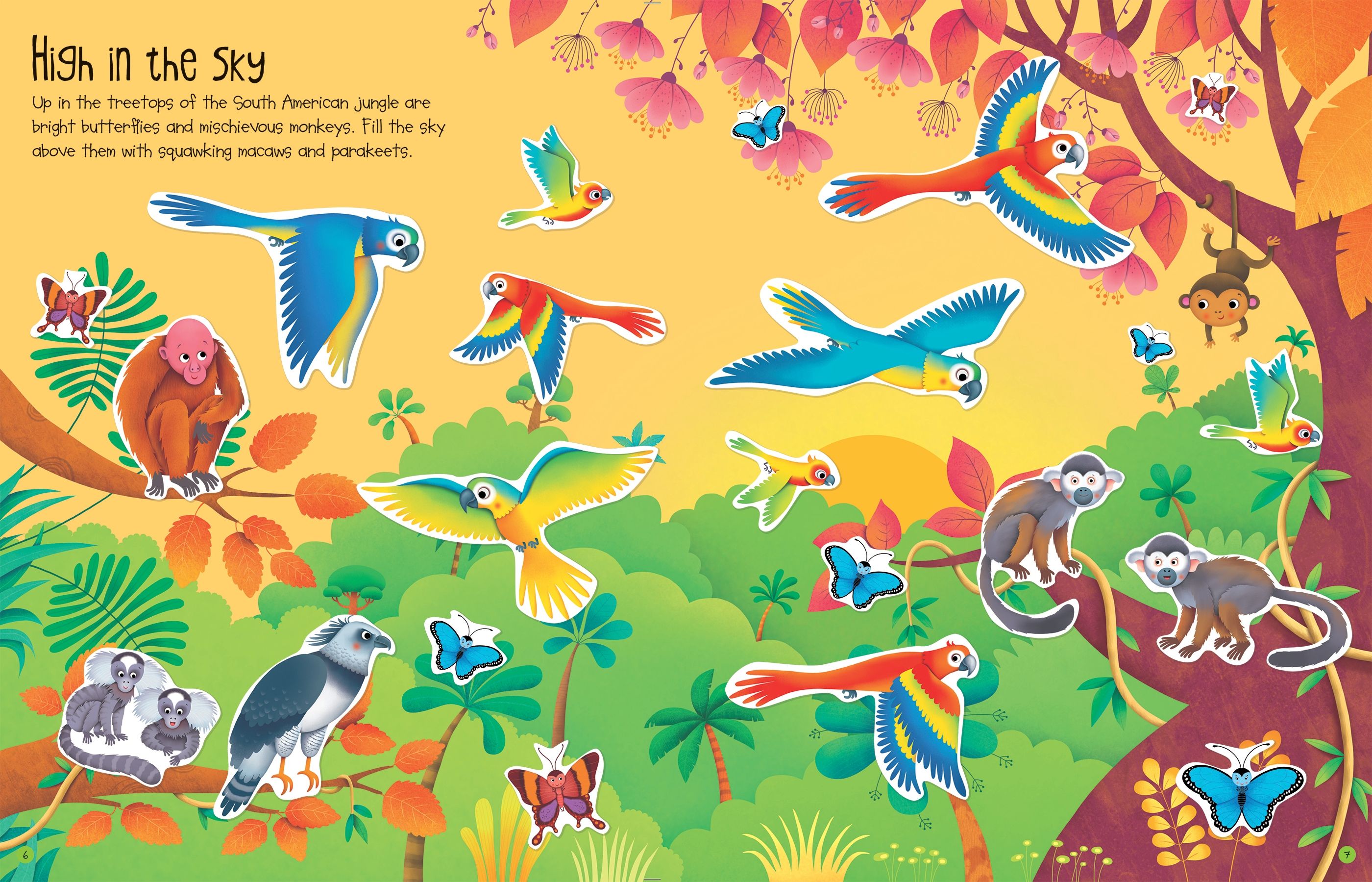 Usborne – First Sticker Book Jungle – Carte cu stickere pentru copii 3+ ani – carte pentru copii Usborne, detalii conținut cu abțibilduri