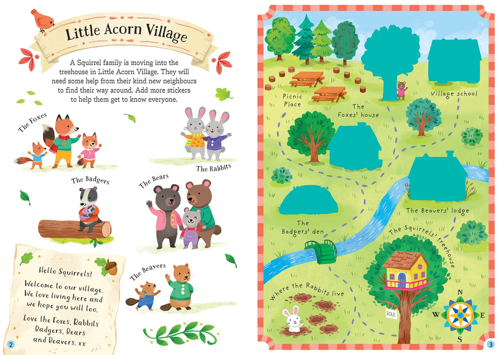 Usborne – Little First Stickers Love and Kindness – Carte cu stickere pentru copii 3+ ani – carte pentru copii Usborne, pagini interior ilustrate