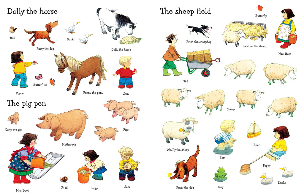 Detaliu din cartea „Poppy and Sam's Sticker Book”, Usborne – imaginea 4