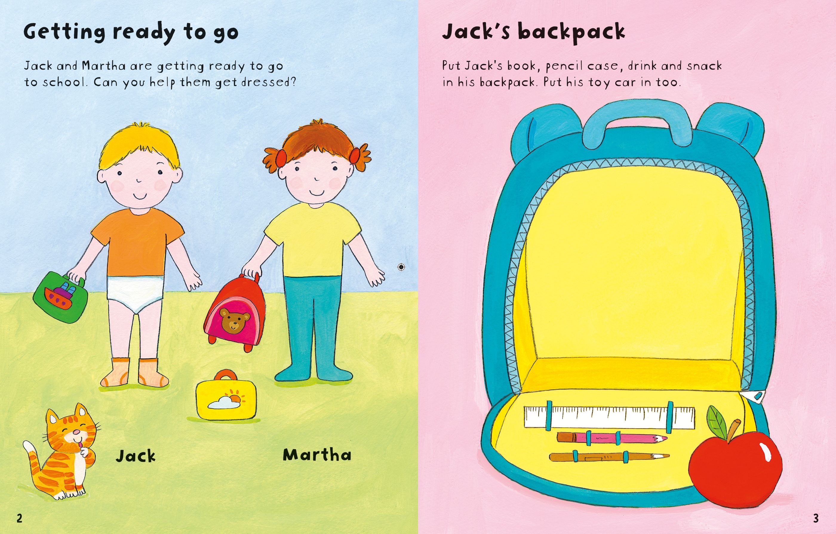 Detaliu din cartea „Starting School Sticker Book”, Usborne – imaginea 5