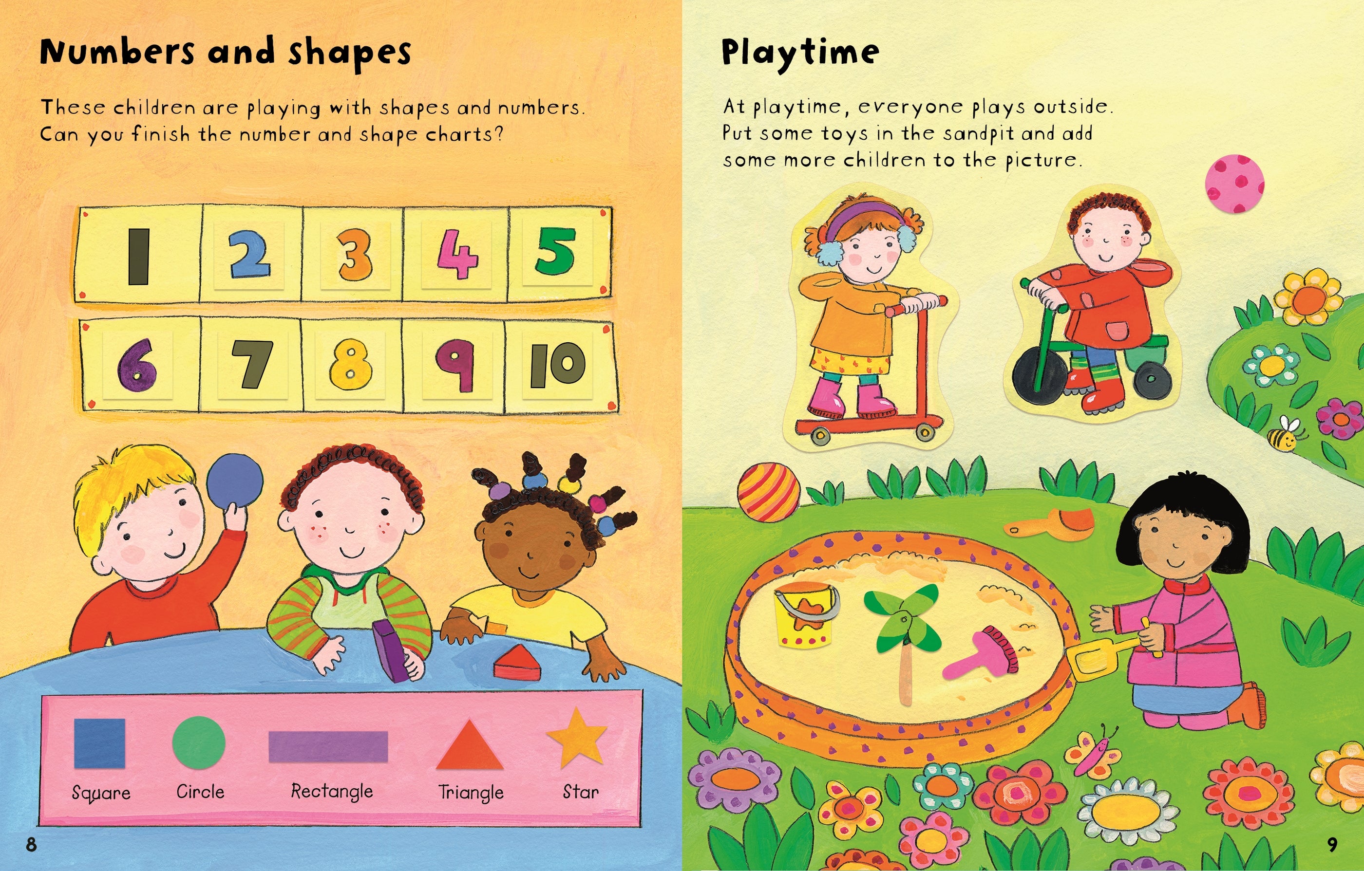Detaliu din cartea „Starting School Sticker Book”, Usborne – imaginea 3