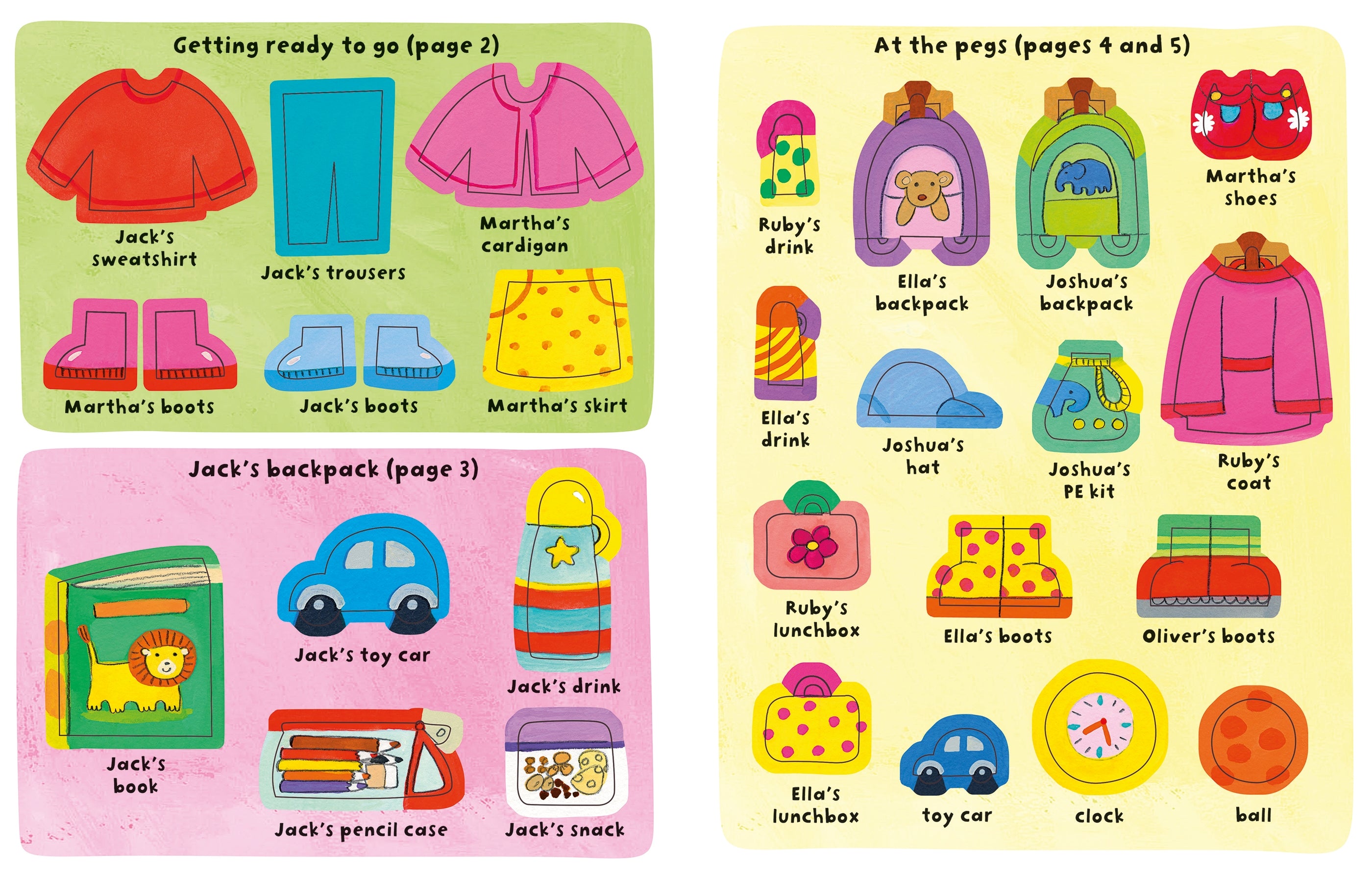 Detaliu din cartea „Starting School Sticker Book”, Usborne – imaginea 4