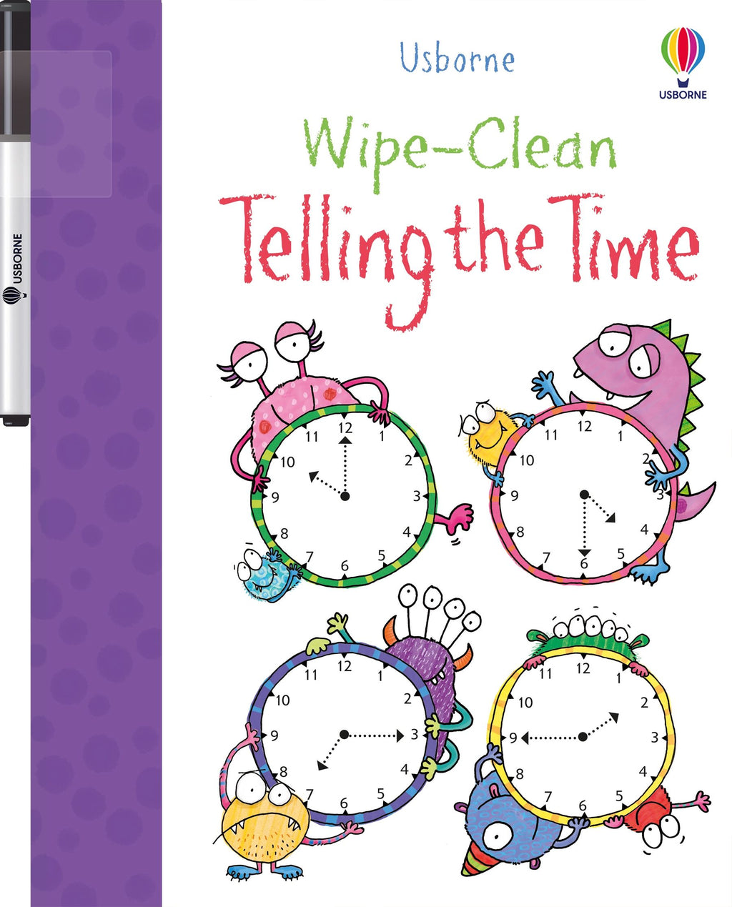 Wipe-clean Telling the Time – Carte de activități pentru copii 3+ ani, Usborne