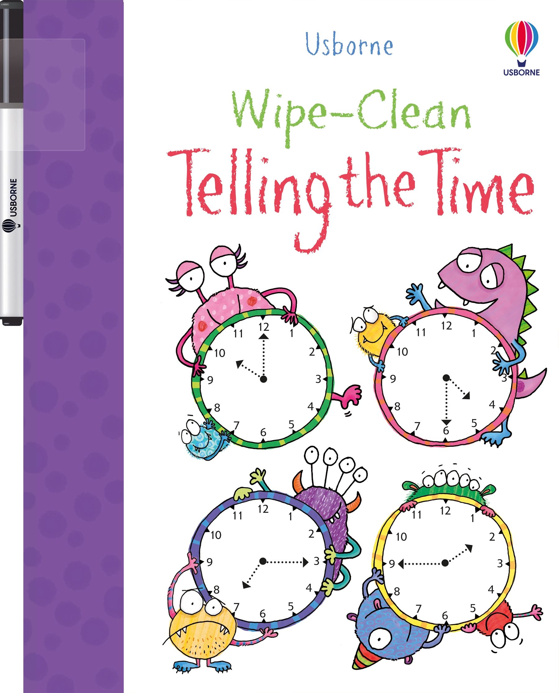 Wipe-clean Telling the Time – Carte de activități pentru copii 3+ ani, Usborne