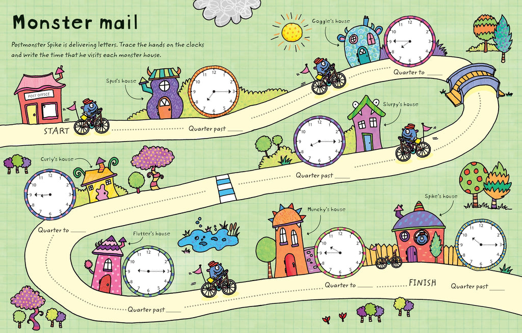 Wipe-clean Telling the Time – Carte de activități pentru copii 3+ ani, Usborne