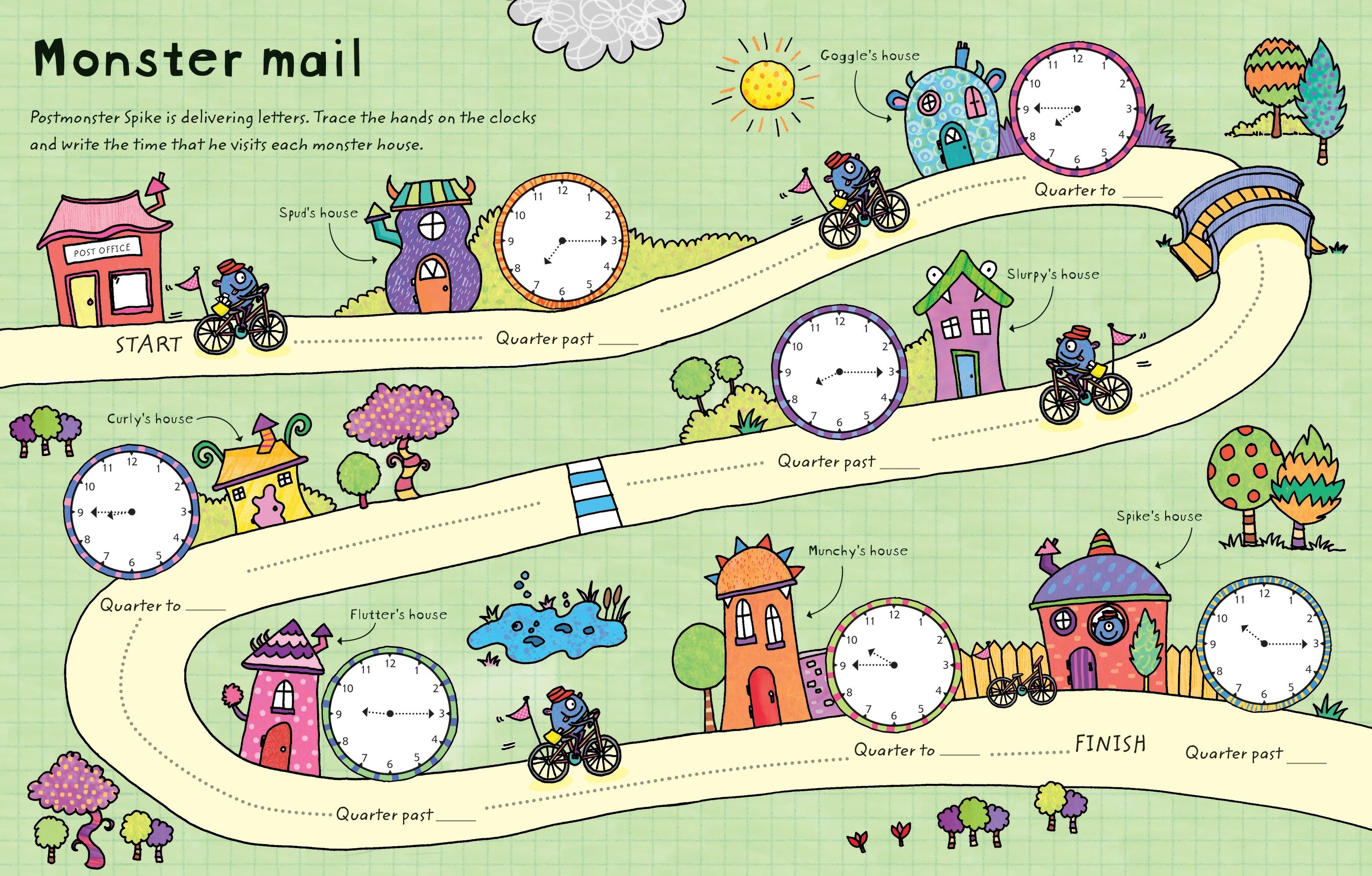 Wipe-clean Telling the Time – Carte de activități pentru copii 3+ ani, Usborne