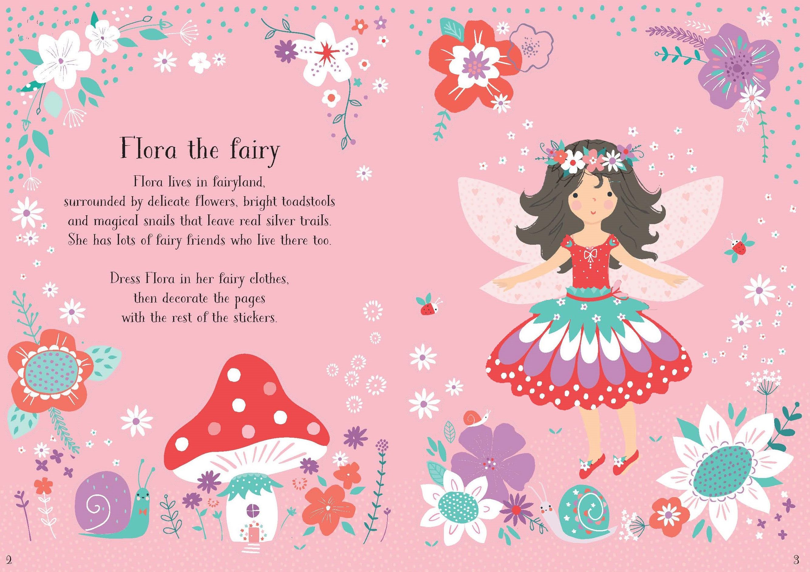 Little Sticker Dolly Dressing Fairy – Carte cu stickere pentru copii 4+ ani, Usborne