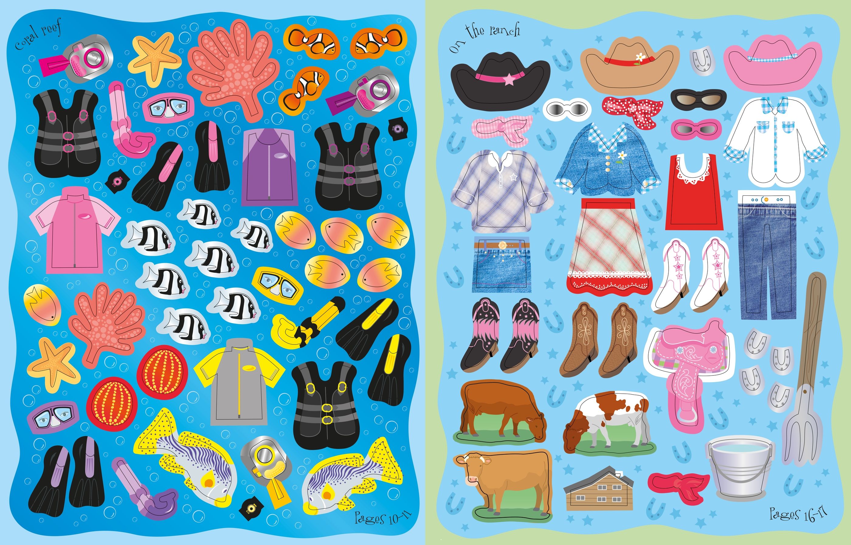 Sticker Dolly Dressing Holiday – Carte cu stickere pentru copii 5+ ani, Usborne