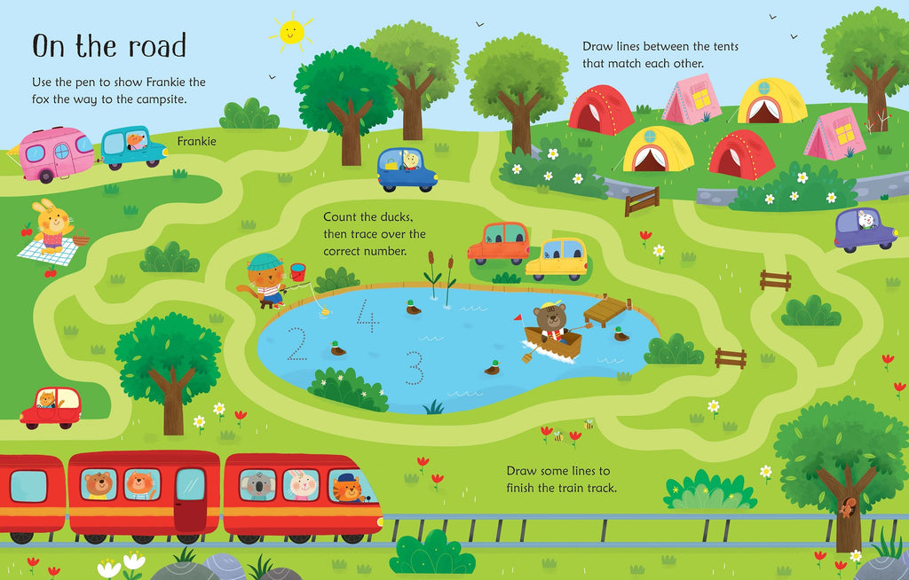 Wipe-Clean Travel Activities – Carte de activități pentru copii 3+ ani, Usborne