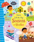 Coperta cărții „Lift-the-Flap Seasons and Weather” – carte cu clapete Usborne pentru copii 3+ ani