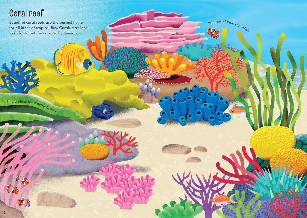Little First Stickers Aquarium – Carte cu stickere pentru copii 3+ ani, Usborne