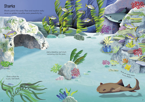 Little First Stickers Aquarium – Carte cu stickere pentru copii 3+ ani, Usborne