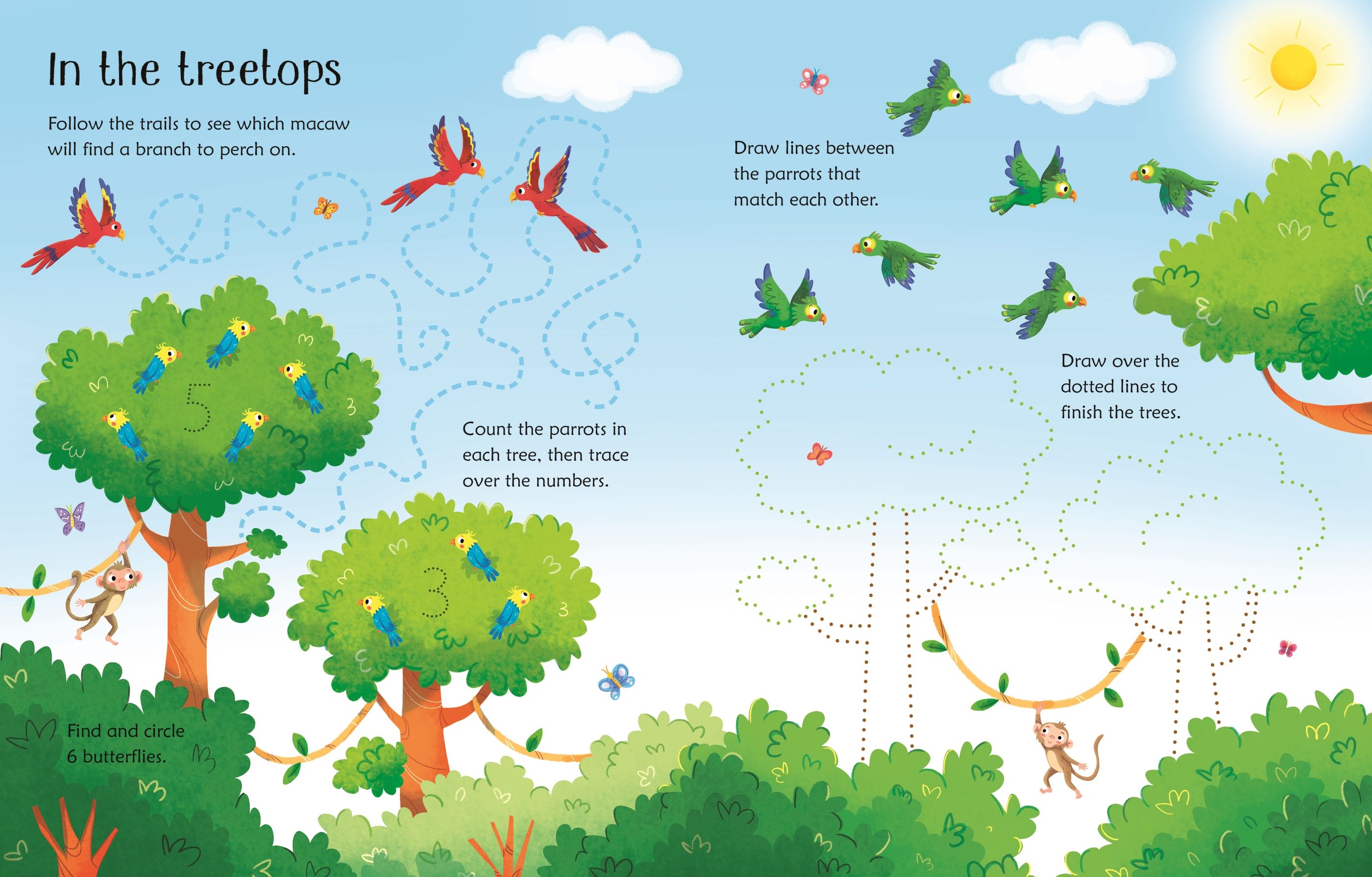 Wipe-Clean Jungle Activities – Carte de activități pentru copii 3+ ani, Usborne