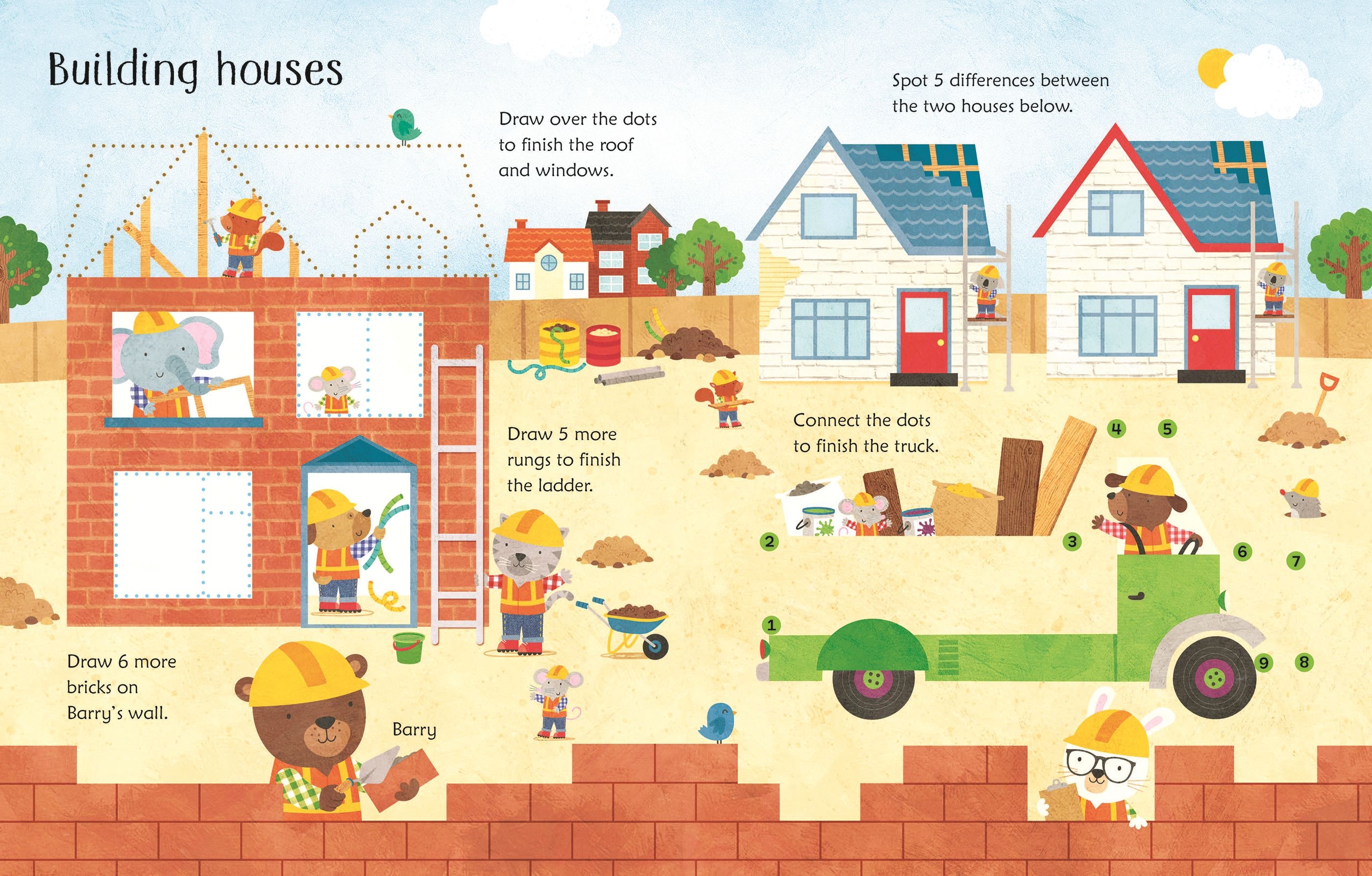 Wipe-Clean Building Site Activities – Carte de activități pentru copii 3+ ani, Usborne