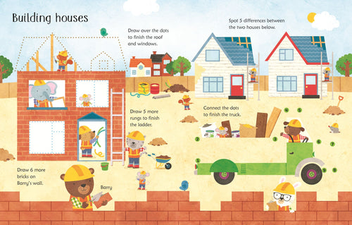 Wipe-Clean Building Site Activities – Carte de activități pentru copii 3+ ani, Usborne