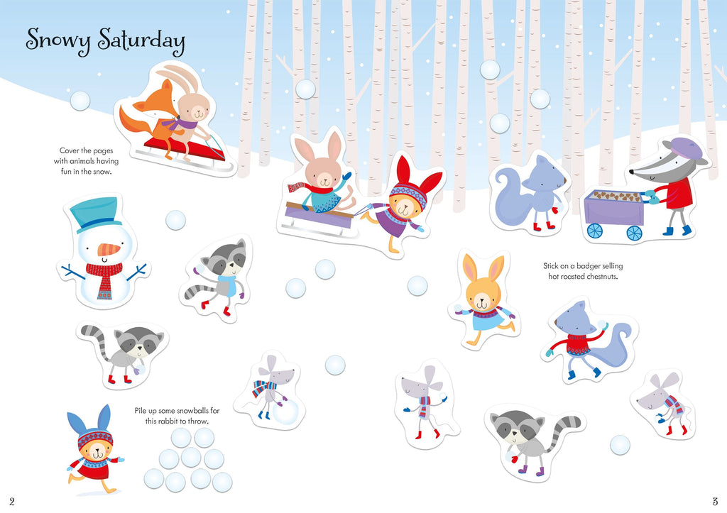 Little First Stickers Christmas – Carte cu 300 de stickere pentru copii 3+ ani, Usborne