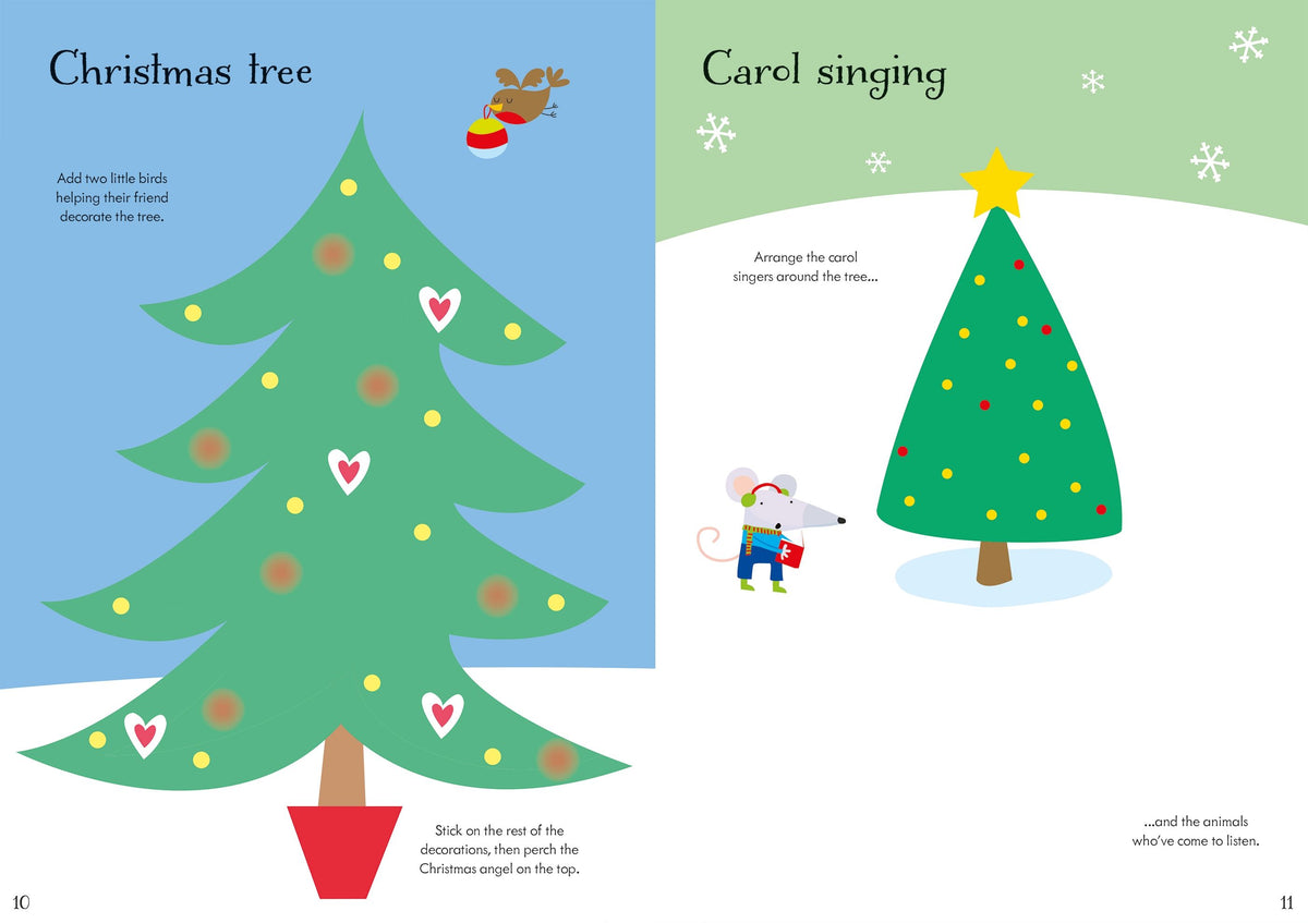 Little First Stickers Christmas – Carte cu 300 de stickere pentru copii 3+ ani, Usborne