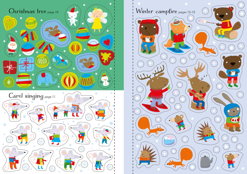 Little First Stickers Christmas – Carte cu 300 de stickere pentru copii 3+ ani, Usborne