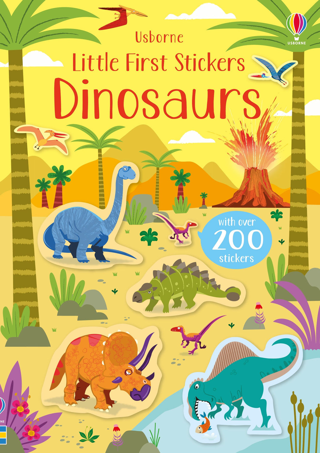 Little First Stickers Dinosaurs – Carte cu stickere pentru copii 3+ ani, Usborne